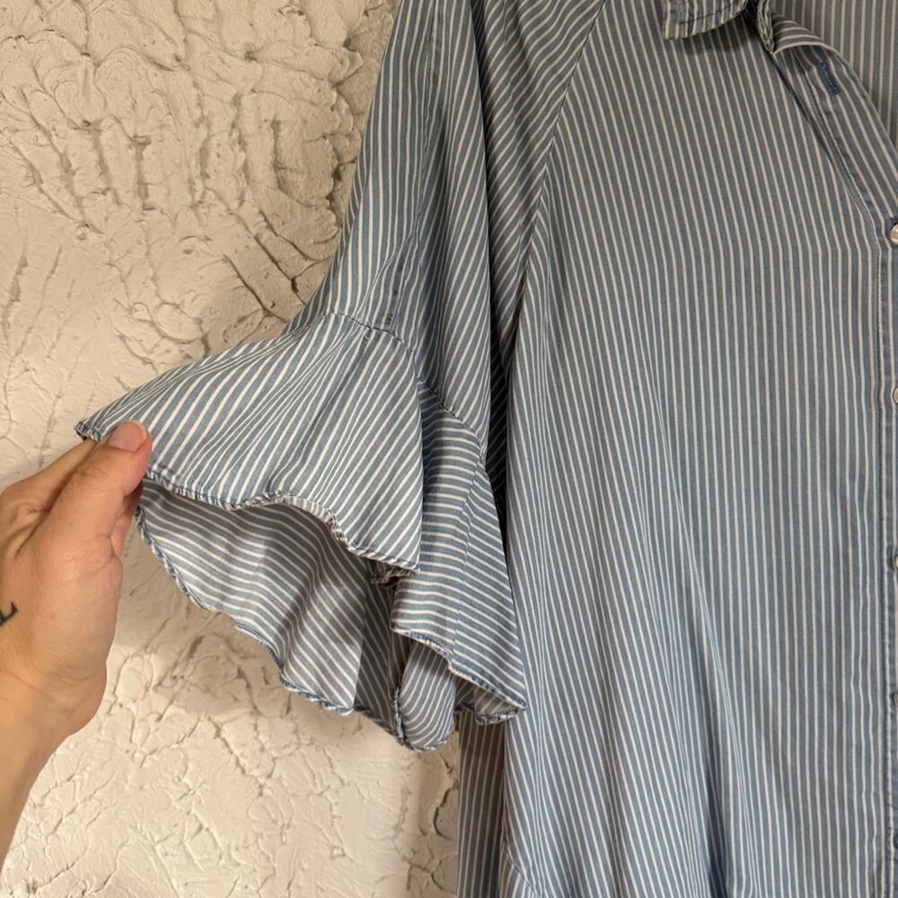 Forever 21 Blue and White Striped Tunic Blouse 3X - Picture 2 of 5
